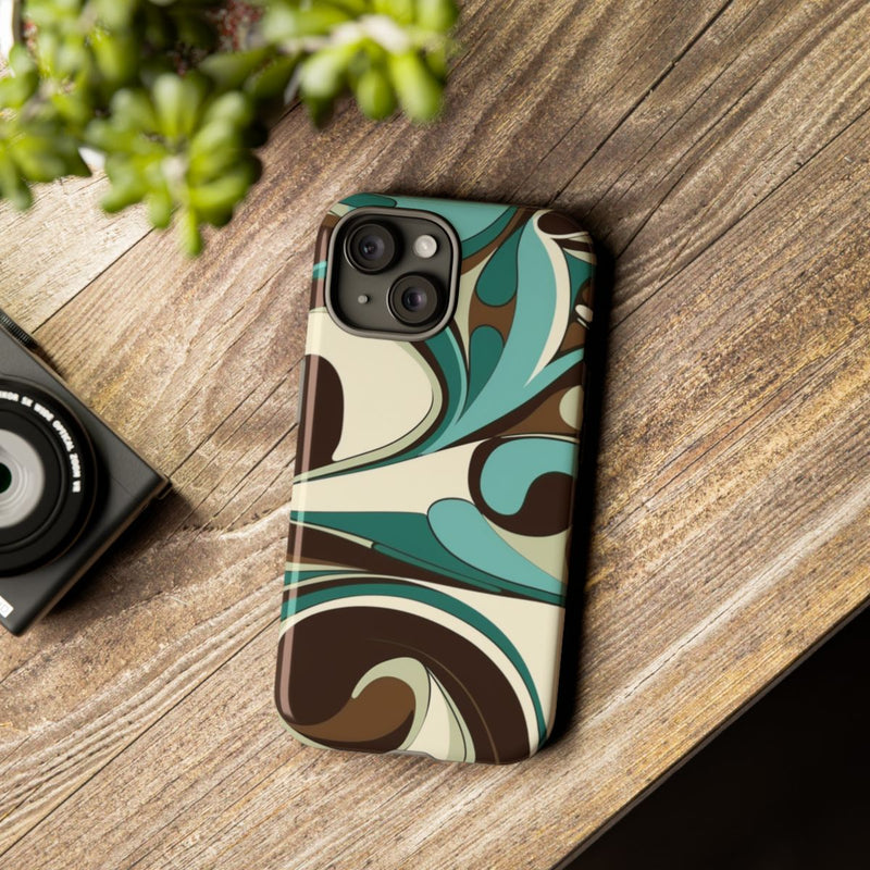 Abstracte Swirl in Teal en Bruin