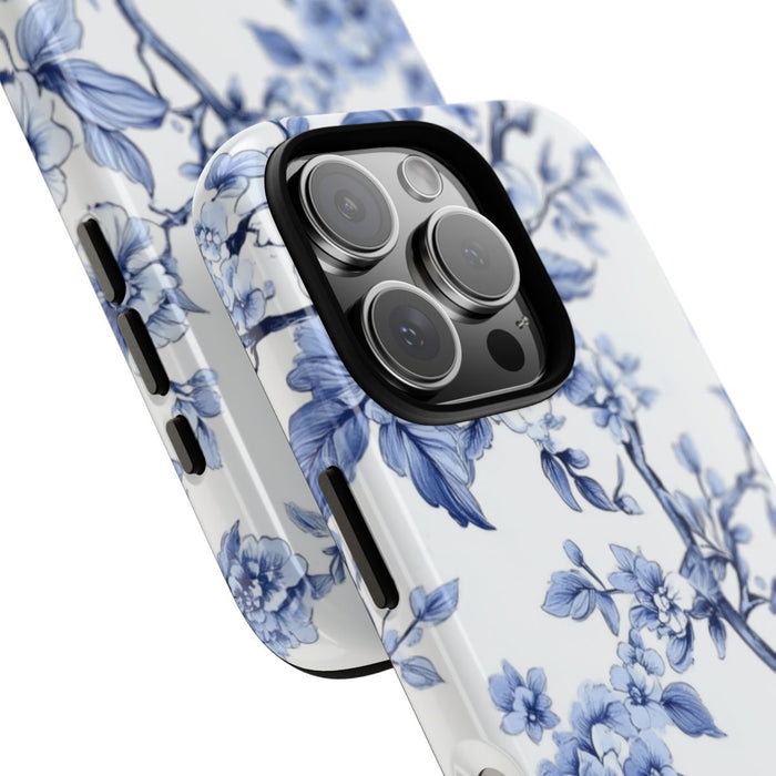 Blauw Vintage Bloemenpatroon
