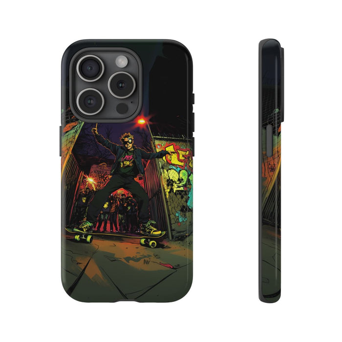 Skateboardtruc in de Nacht met Graffiti