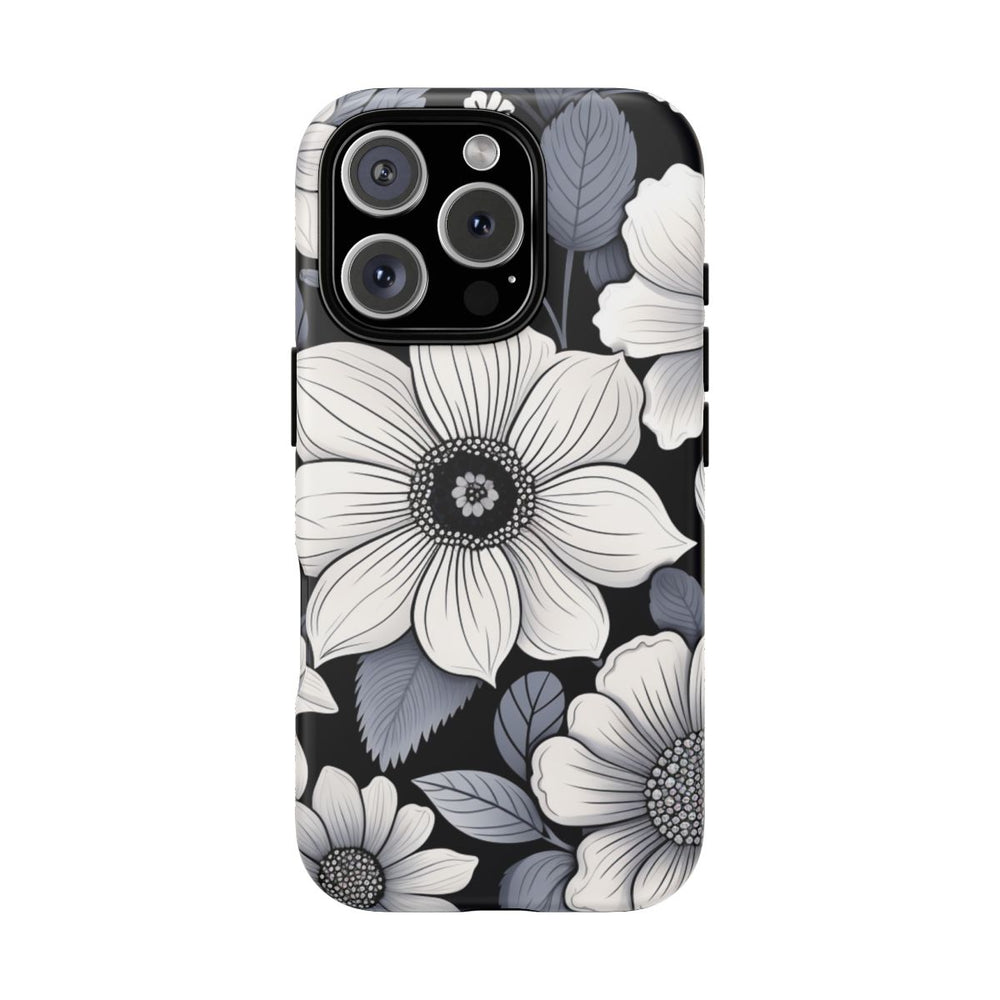 Zwart-Wit Bloemenpatroon