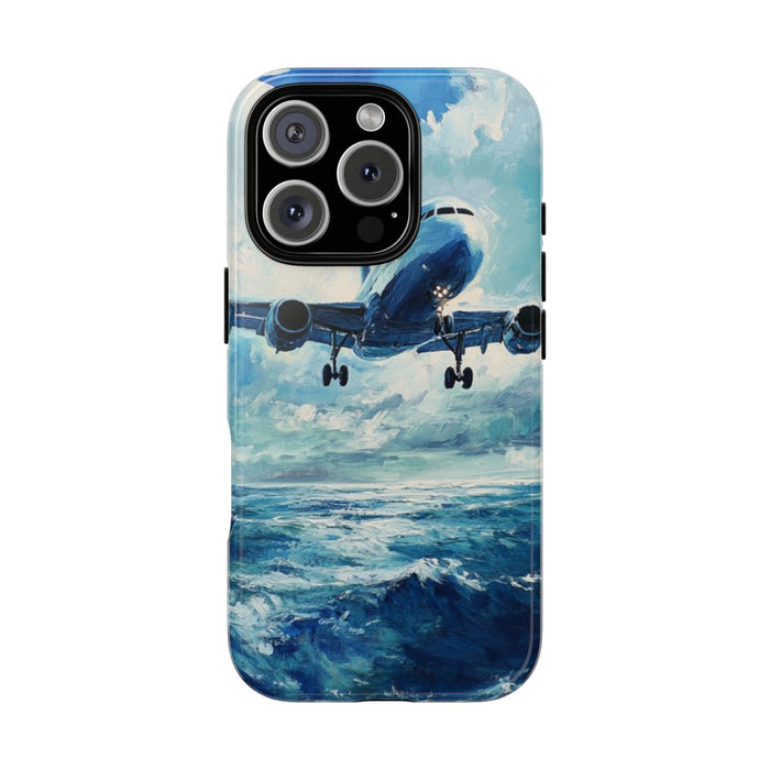 Vliegtuig Boven Oceaan Olieverfschilderij