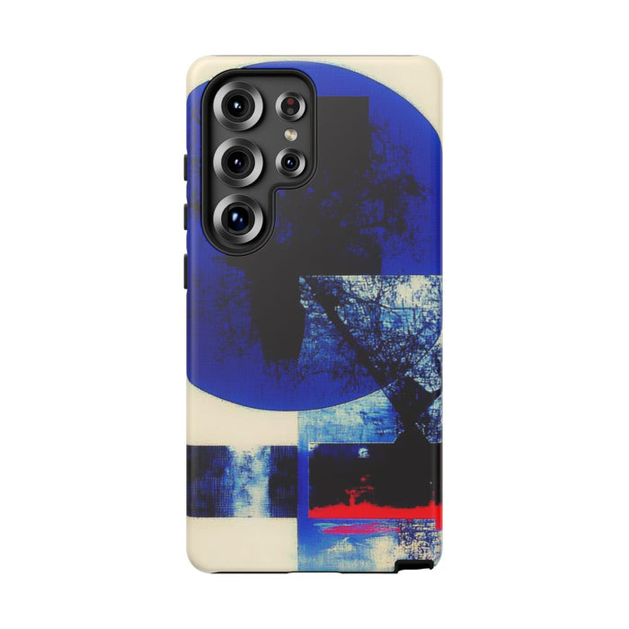 Abstracte Blauwe en Zwarte Geometrische Kunst