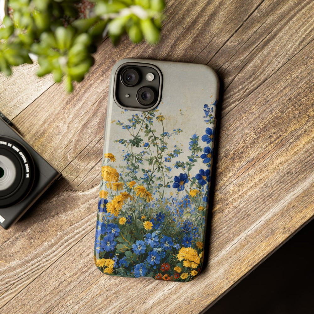 Blauwe en Gele Wilde Bloemen