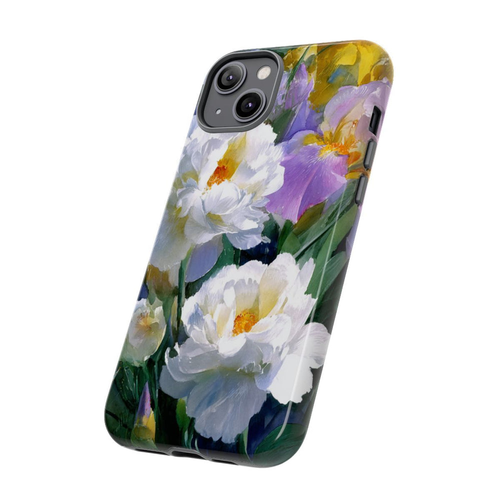 Grote Witte Pioenen en Lila Irissen