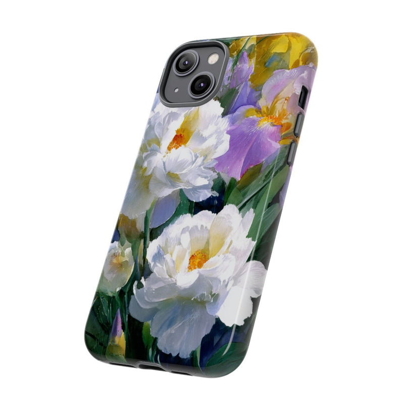 Grote Witte Pioenen en Lila Irissen