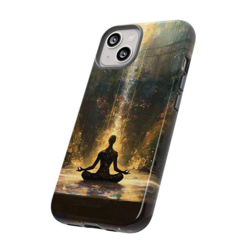 Mediterende Silhouet met Stralend Licht