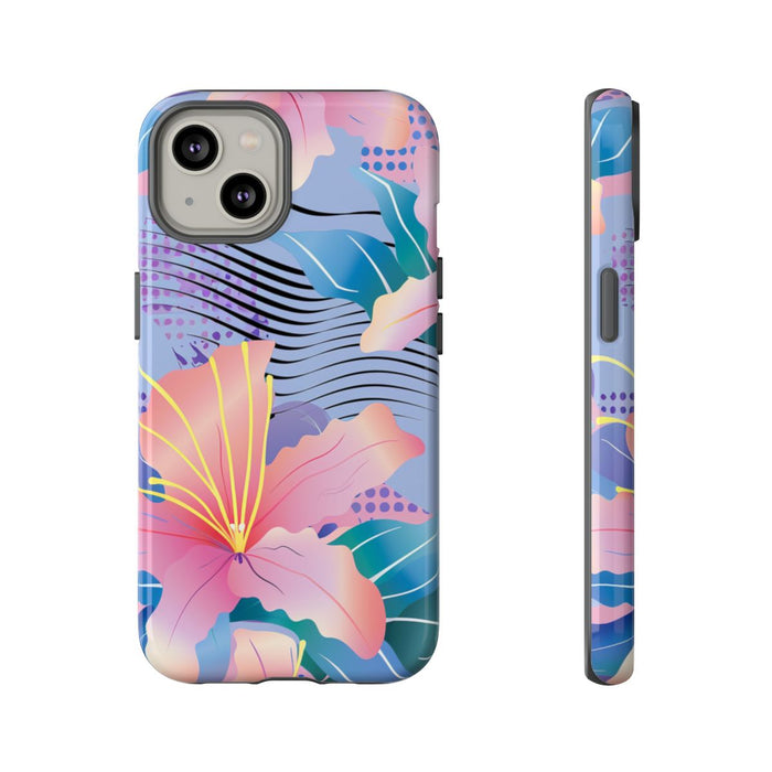 Roze Bloemenpatroon met Abstracte Accenten