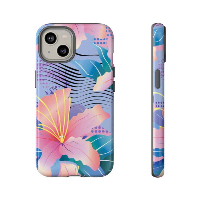 Roze Bloemenpatroon met Abstracte Accenten