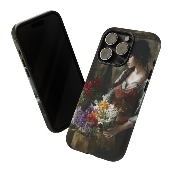 Vrouw met Bloemen in Waterverf