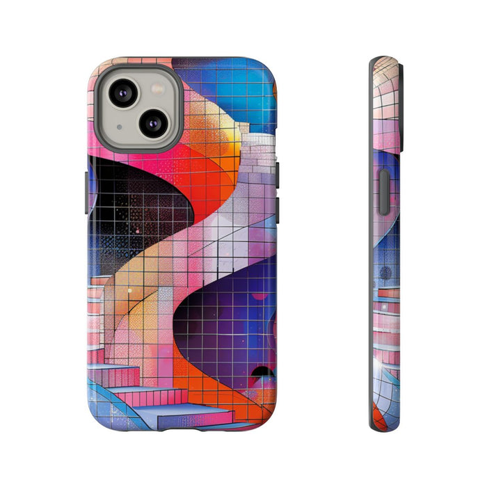 Kleurrijke Abstracte Spiraaltrap met Mozaïekpatroon