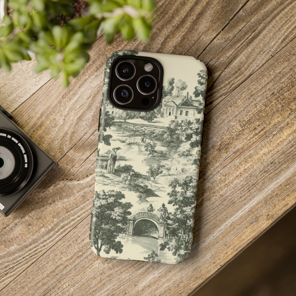 Landelijke Toileprint met Bomen en Klassieke Taferelen