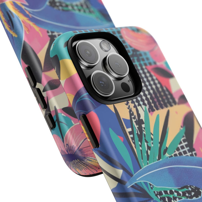 Kleurrijk Bloemenpatroon met Abstracte Accenten