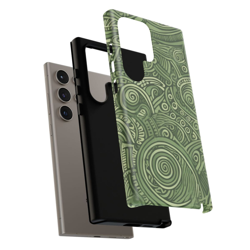 Abstract Groen Tribal Doodle Patroon