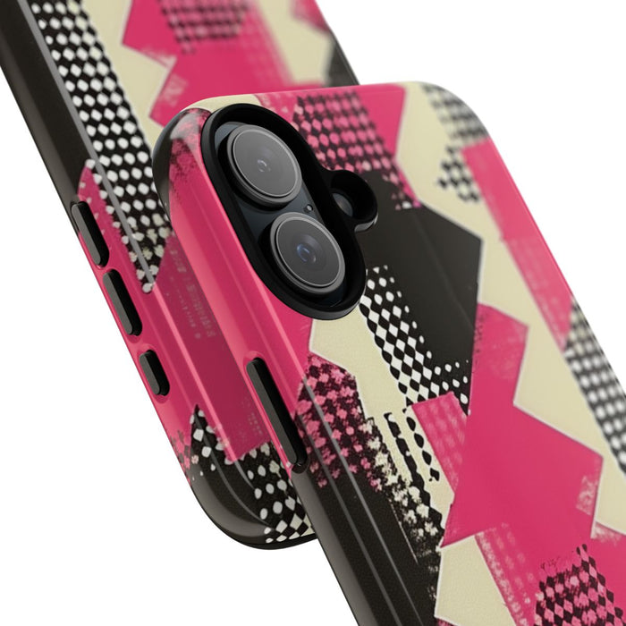 Roze en Zwart Abstract Geometrisch Patroon