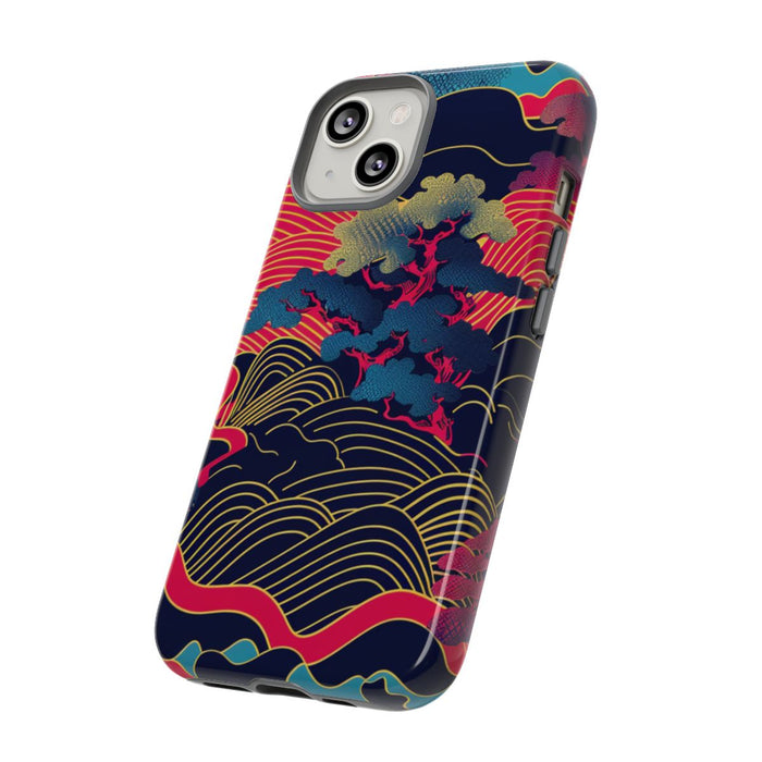 Neon Japanse Landschapspatroon