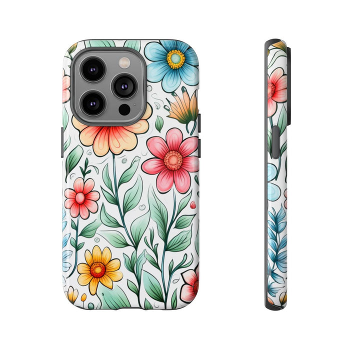Kleurrijk Bloemenpatroon met Bladeren