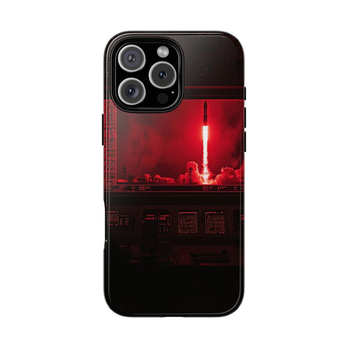Raketlancering Controlekamer in Rood Licht