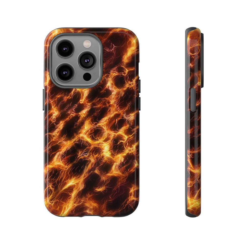 Gloeiende Vezelstructuur met Vurige Lijnen