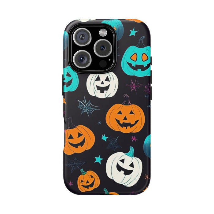 Vrolijk Gekleurde Halloween Pompoenen Patroon