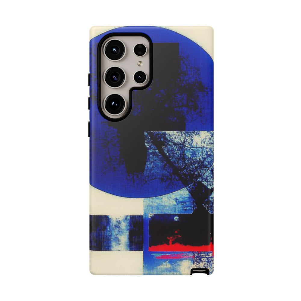 Abstracte Blauwe en Zwarte Geometrische Kunst