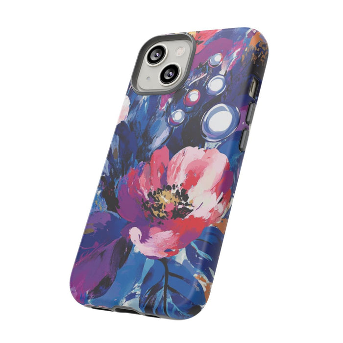 Abstracte Bloemenimpressie met Parelaccenten