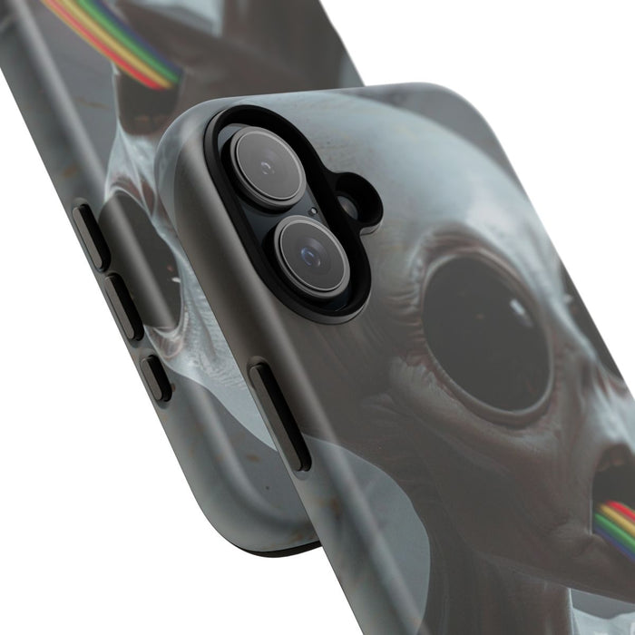 Grijze Alien met Regenboogstraal