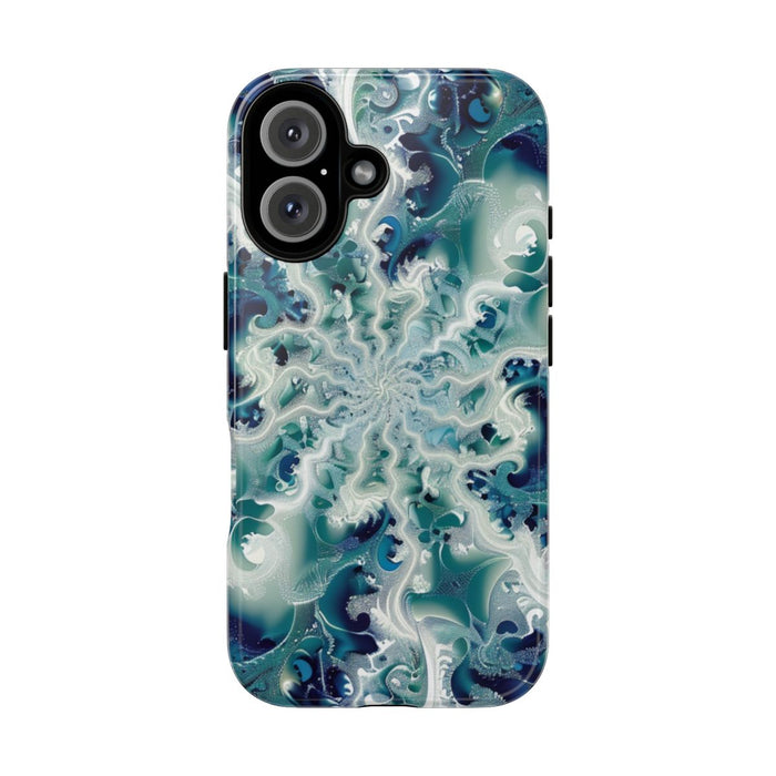 Blauw-Groene Fractalwerveling met Glans