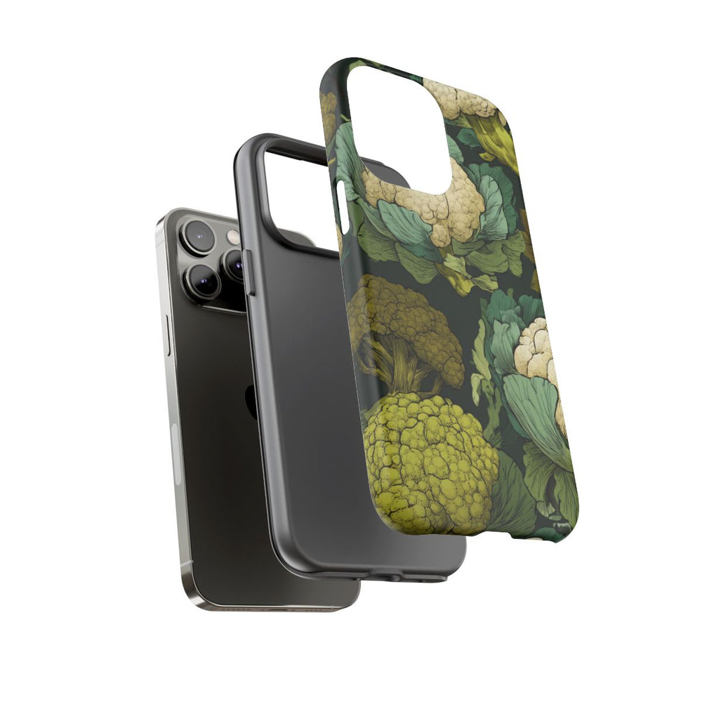 Handgetekend Broccoli- en Bloemkoolpatroon