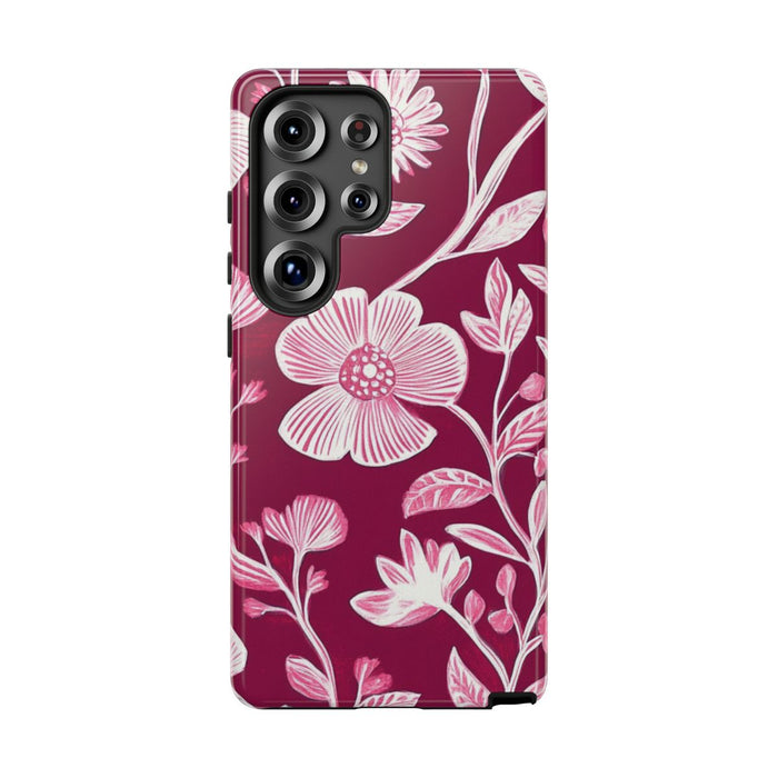 Roze en Witte Bloemenprint