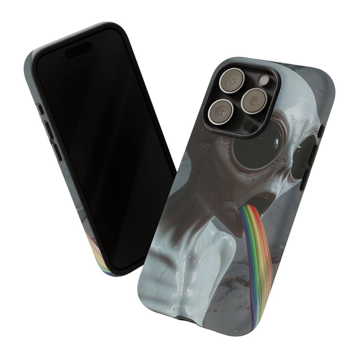 Grijze Alien met Regenboogstraal