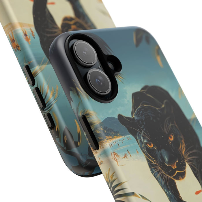 Elegante Zwarte Panter op het Strand