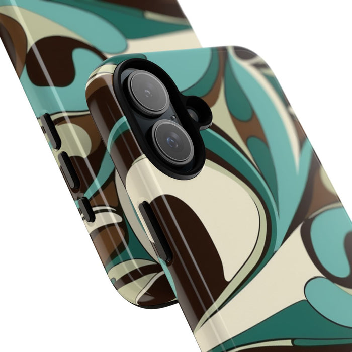 Abstracte Swirl in Teal en Bruin