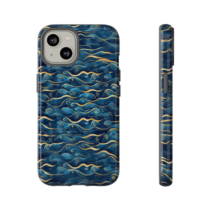 Blauw-Gouden Golfpatroon