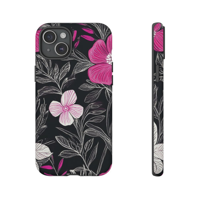 Roze en Witte Bloemenprint