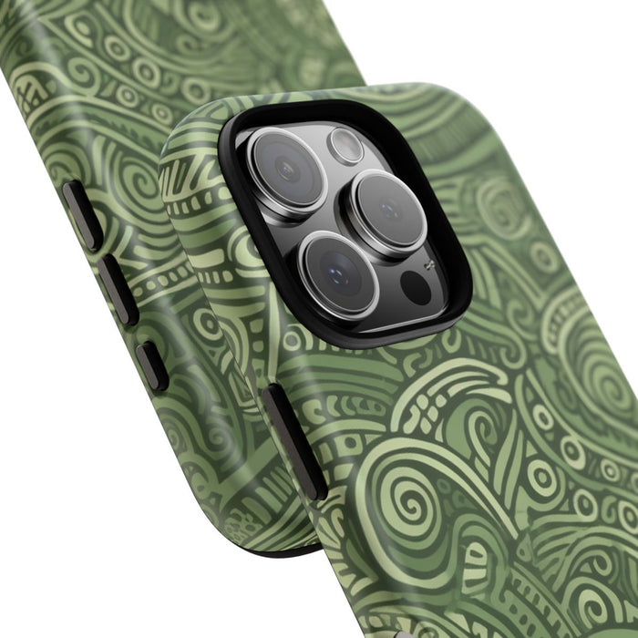 Abstract Groen Tribal Doodle Patroon