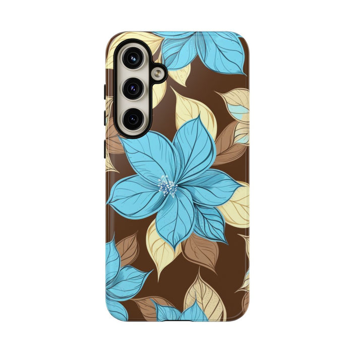 Turquoise en Beige Bloemenpatroon