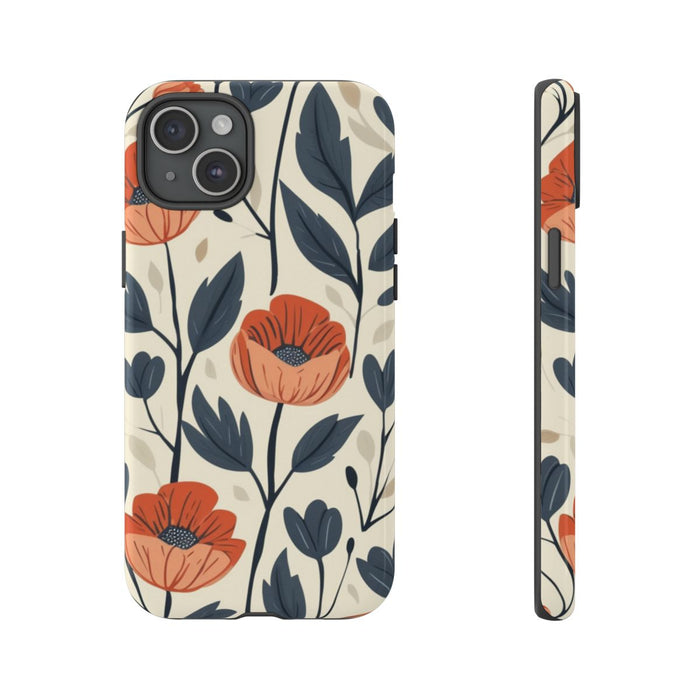 Oranje en Blauwe Bloemenpatroon