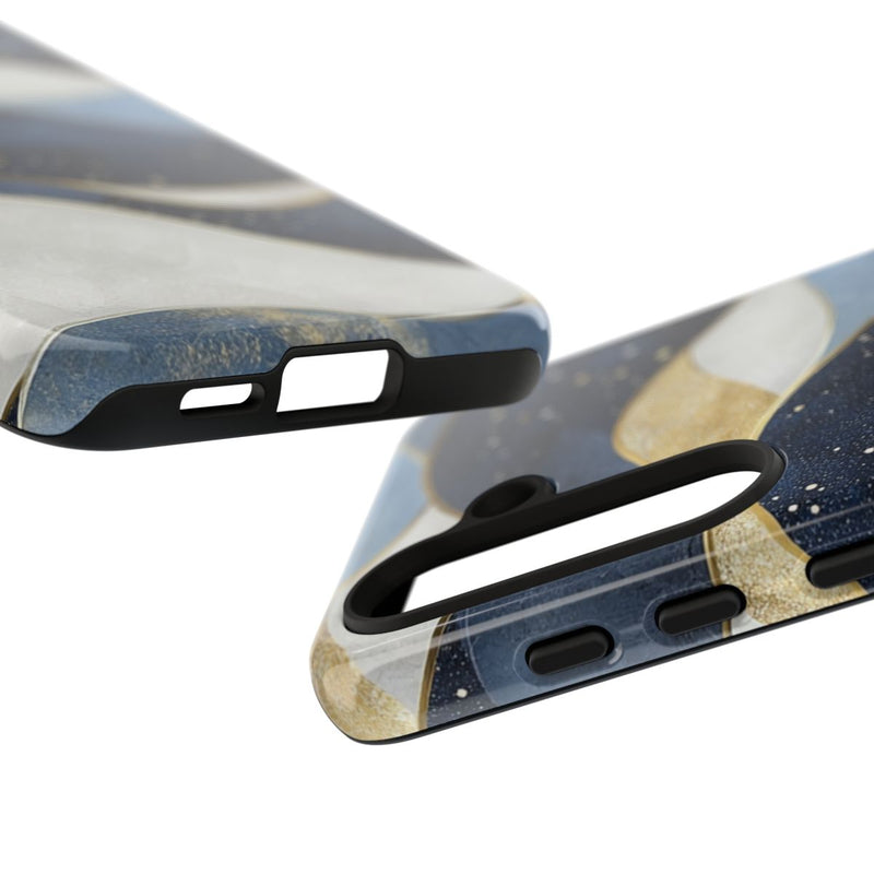 Abstract Blauw-Goud Golvenpatroon