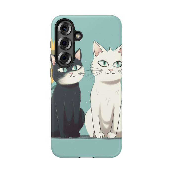 Twee Cartoonkatten met Zonnebloem