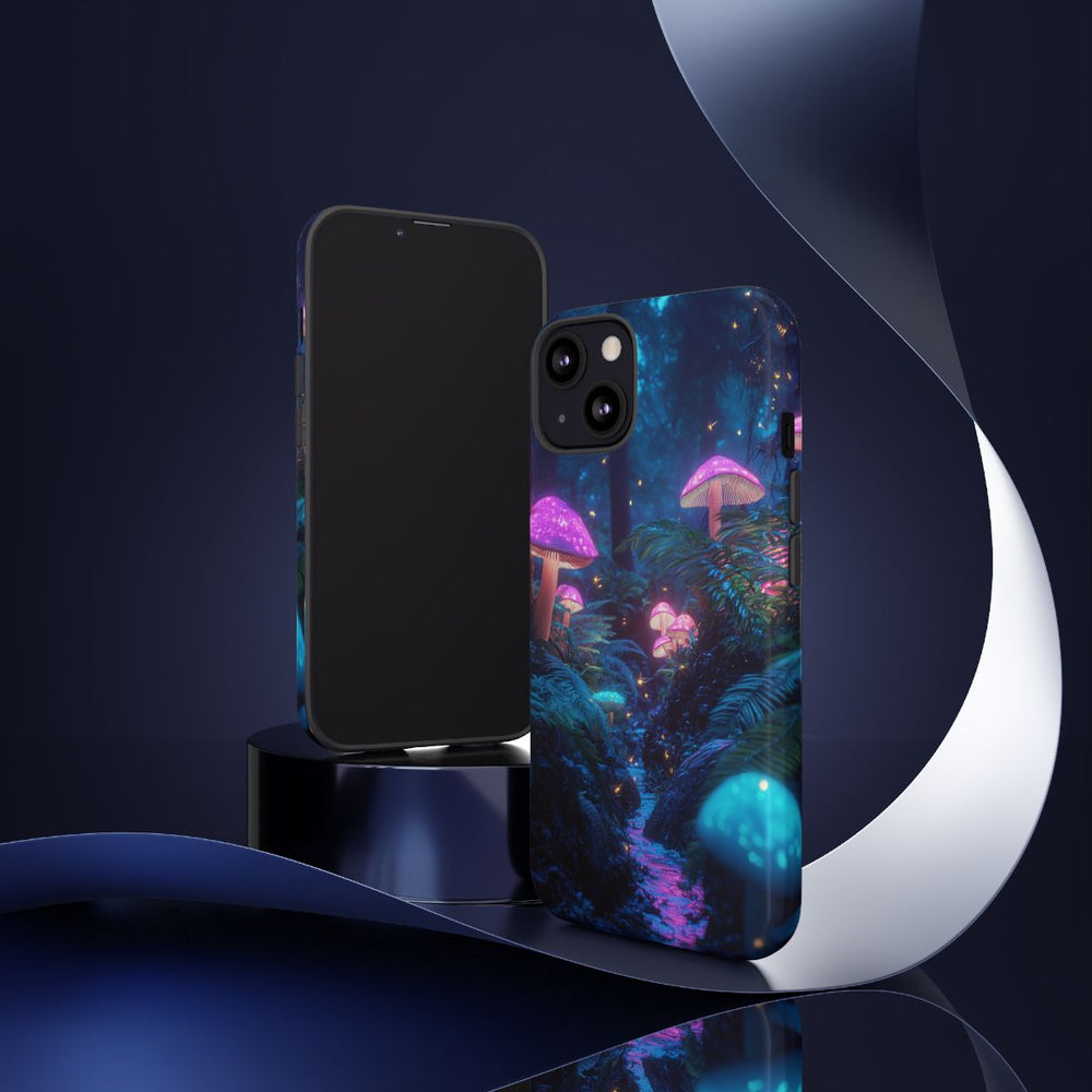 Gloeiende Paddenstoelen in een Sprookjesachtig Bos