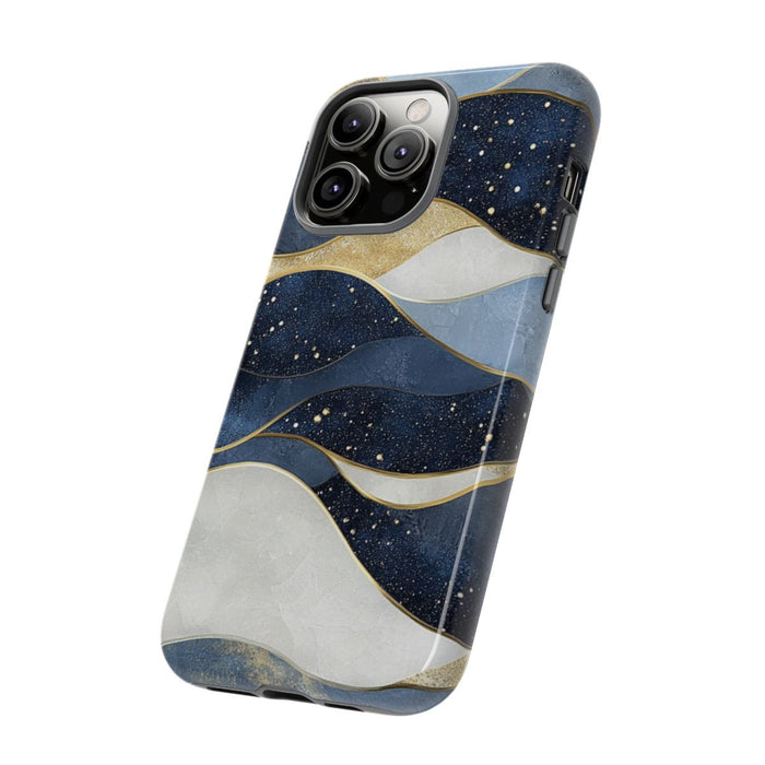 Abstract Blauw-Goud Golvenpatroon