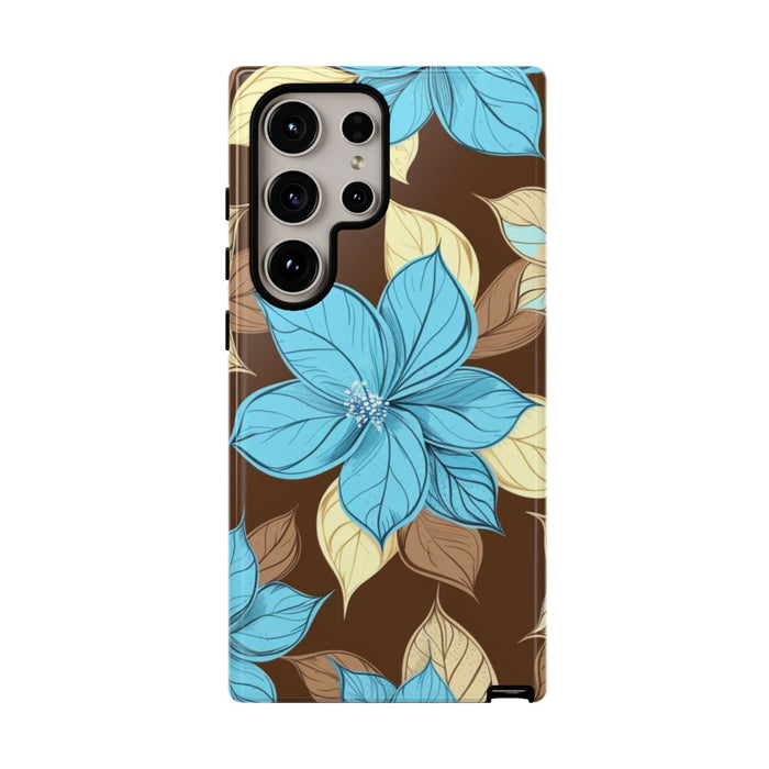 Turquoise en Beige Bloemenpatroon