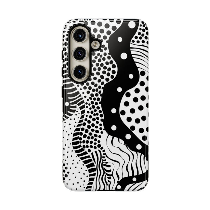 Zwart-Wit Abstract Stippenpatroon