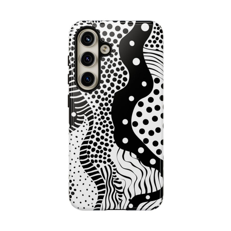 Zwart-Wit Abstract Stippenpatroon