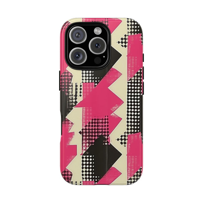 Roze en Zwart Abstract Geometrisch Patroon
