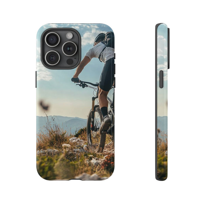 Mountainbiker op Rotsachtig Pad