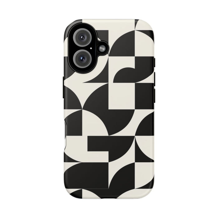 Zwart-Wit Geometrisch Abstract Patroon