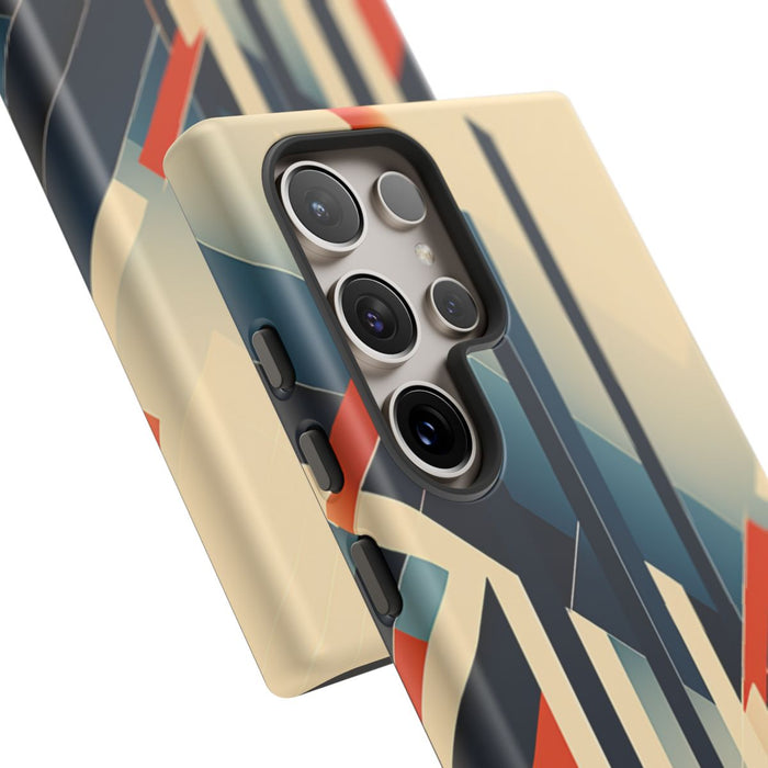 Geometrisch Abstracte Lijnen in Oranje en Blauw