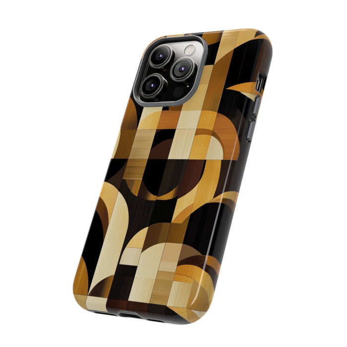 Geometrisch Bruin-Goud Art Deco Patroon