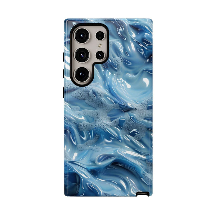 Blauw Abstract Golvend Patroon